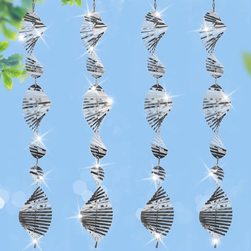 ToBeAce Stainless Steel Bird Deterrents for Outside,3D Wind Spinners Outdoor Decor,12 Discs Reflective Bird Scare Discs 4 Set Bird Reflectors to Keep Woodpecker Pigeon Away from House Window Patio Yard Porch - Image 1